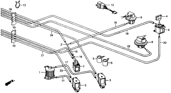 1985 Honda CRX 2 Door HF KA 5MT MT No. 2 Tubing Diagram