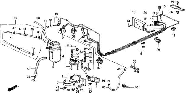 1991 Honda Prelude Clip, Fuel Hose Diagram for 90684-SF1-932