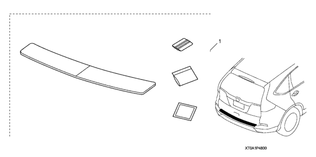 2016 Honda CR-V 5 Door EX-L (2WD) KA CVT Rear Bumper Applique Diagram