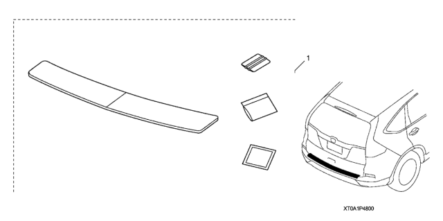 2016 Honda CR-V REAR BUMPER APPLIQUE Diagram for 08P48-T0A-103