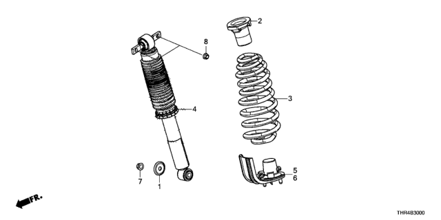 2018 Honda Odyssey Rubber, Spring Mounting (Upper) Diagram for 52402-THR-A01