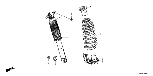 2018 Honda Odyssey Shock Absorber Assembly, Rear Diagram for 52610-THR-A02