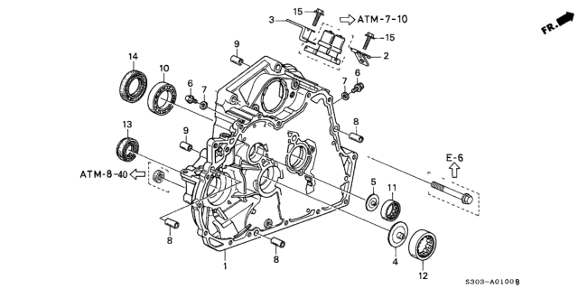 1999 Honda Prelude 2 Door BASE KA 4AT AT Torque Converter Housing Diagram