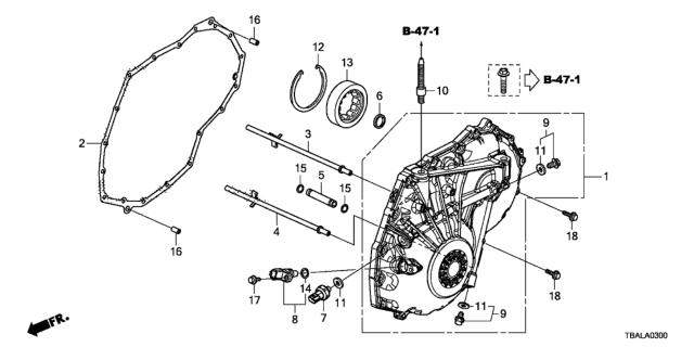 2021 Honda Civic AT Left Side Cover Diagram