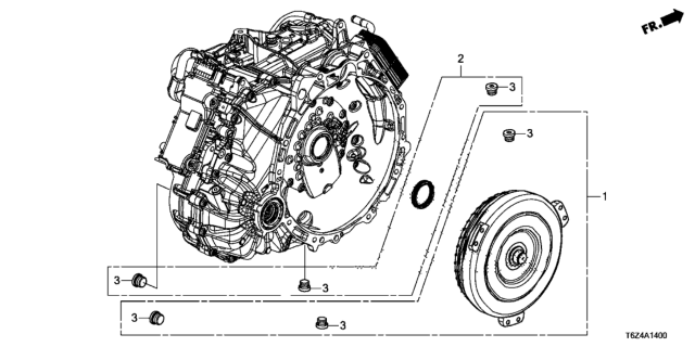 2021 Honda Ridgeline 4 Door BLACK KA 9AT AT Torque Converter (9AT) Diagram
