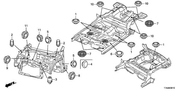 2021 Honda HR-V Grommet (Front) Diagram