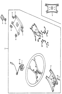 1984 Honda Accord Button C, Horn *NH67L* (Tokyo Seat) (DEW GRAY) Diagram for 53181-SA5-014ZH