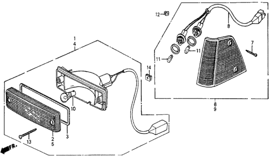 1985 Honda Civic Front Combination Light Diagram