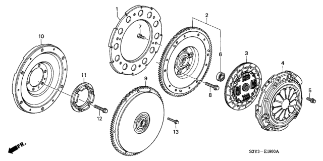 2003 Honda Insight Support, Dual Mass Flywheel Diagram for 26252-PHM-000