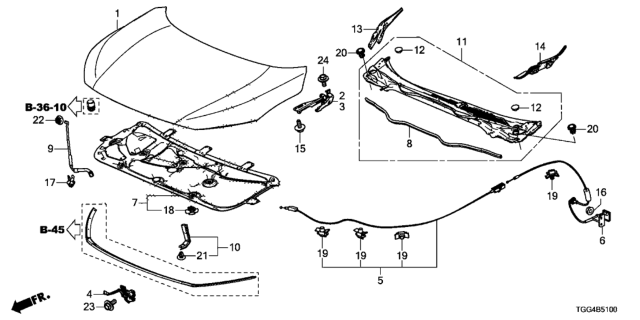 2017 Honda Civic Engine Hood Diagram