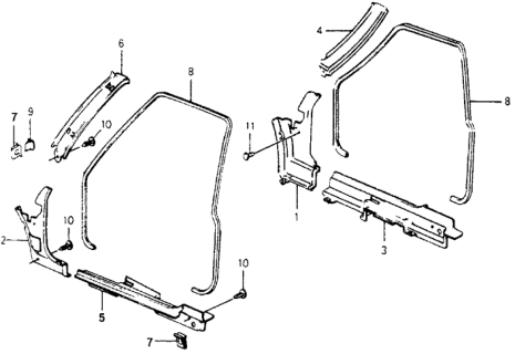 1976 Honda Accord Trim, Door *NH1L* (BLACK) Diagram for 75886-671-000ZA