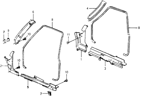 1976 Honda Accord Garnish, L. Side *B15L* (COMPOSED BLUE) Diagram for 73831-671-000ZB