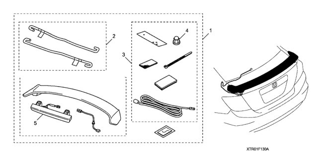 2014 Honda Civic SPOILER WING NH-788P Diagram for 08F13-TR0-1W2A