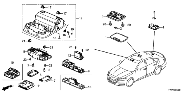 2018 Honda Accord Hybrid Interior Light Diagram