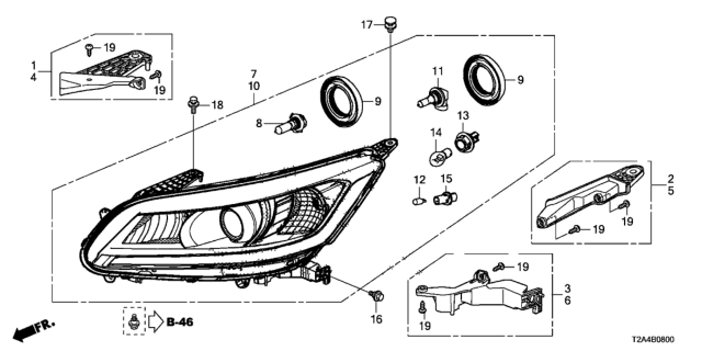 2015 Honda Accord Kit R H/L Mountin Diagram for 06100-T2A-A01