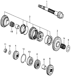 1982 Honda Accord 3 Door LX KA 5MT MT Countershaft  - Countershaftgears Diagram
