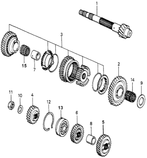 1982 Honda Accord MT Countershaft  - Countershaftgears Diagram