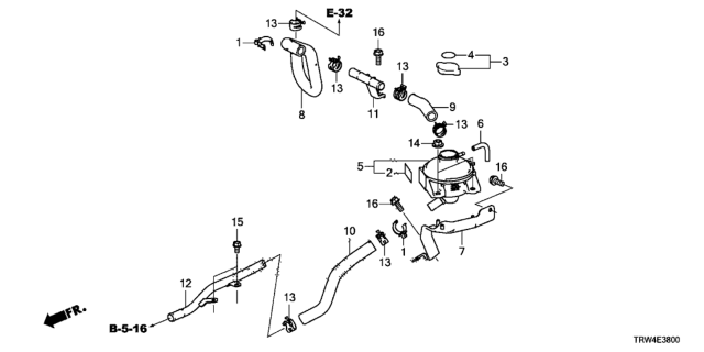 2020 Honda Clarity Plug-In Hybrid Pipe Comp, E/Tank In Diagram for 1J452-5WJ-A00