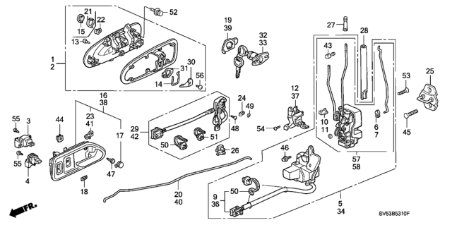 1996 Honda Accord Switch Assy., L. Cylinder Diagram for 72182-SV4-A01