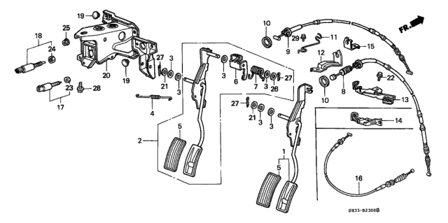 1990 Honda Civic Clamp, Clutch Wire Diagram for 17931-SH3-A71