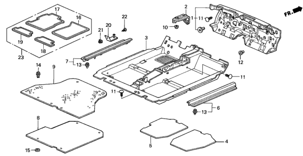 2001 Honda Prelude Garnish, R. Side *NH167L* (GRAPHITE BLACK) Diagram for 84201-S30-000ZA