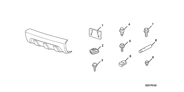 2006 Honda Element Trim, FR. Bumper Diagram for 08P01-SCV-100