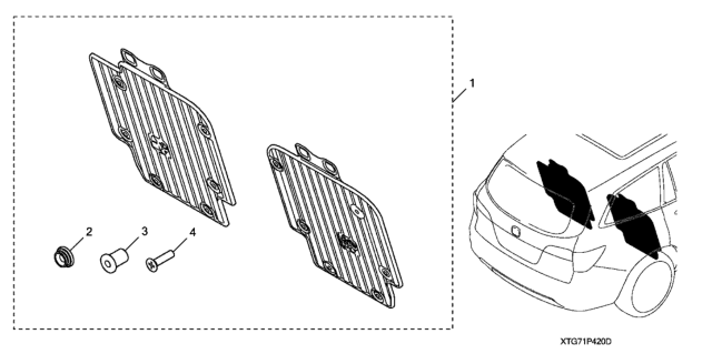 2020 Honda Pilot Seat Back Protector (Second Row) Diagram 2