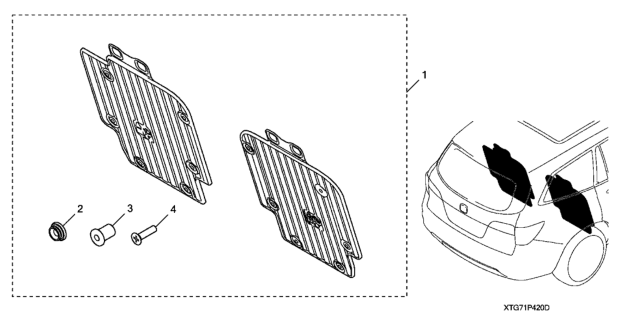 2021 Honda Pilot 5 Door BLACK (AWD) KA 9AT Seat Back Protector (Second Row) Diagram 2
