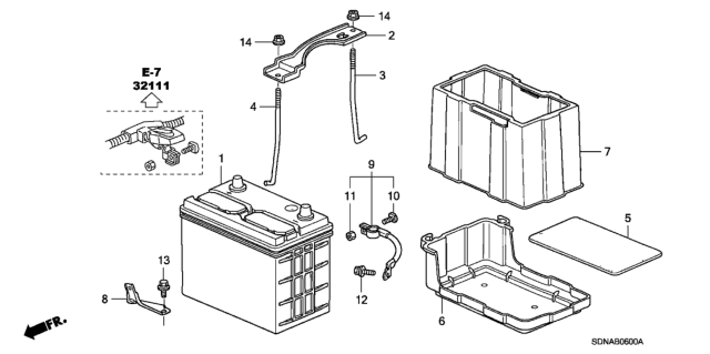 2007 Honda Accord Battery (L4) Diagram