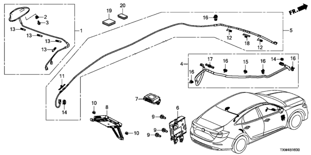 2020 Honda Insight Bolt Diagram for 39154-TVA-A01