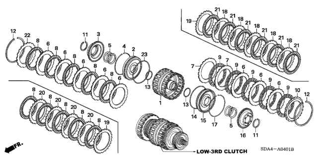 2006 Honda Accord Piston, Clutch Diagram for 22521-RCL-A01