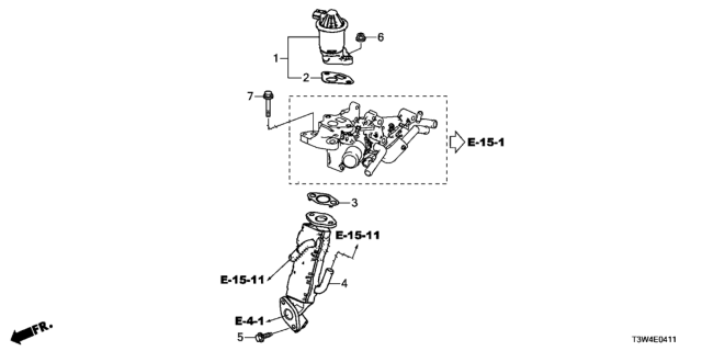 2017 Honda Accord Hybrid Cooler Comp, EGR Diagram for 18720-5K1-A01