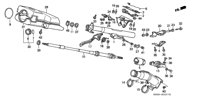 1988 Honda CRX Steering Column Diagram