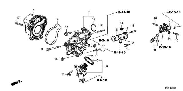 2020 Honda Insight Cover, Joint Diagram for 19317-5WJ-A00