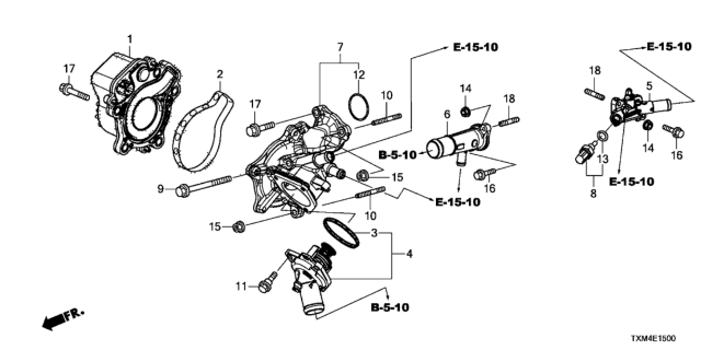 2020 Honda Insight Passage Comp,Wate Diagram for 19410-5P6-000