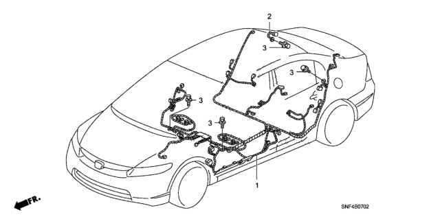 2009 Honda Civic 4 Door GX KA 5AT Wire Harness Diagram 3