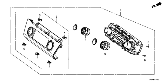 2012 Honda Civic Control Assy., Heater *NH1L* (BLACK) Diagram for 79500-TR3-C11ZH