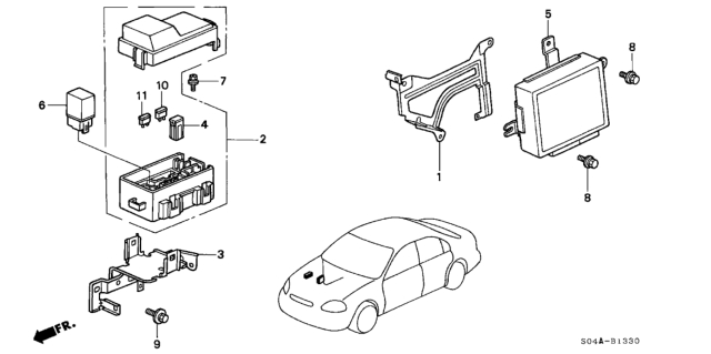 2000 Honda Civic ABS Unit Diagram