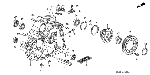 1993 Honda Civic Case, Torque Converter Diagram for 21110-P24-A00