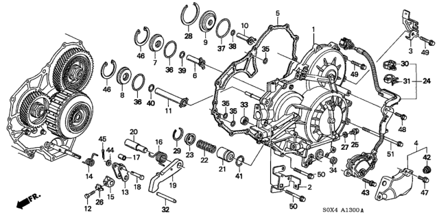 2002 Honda Odyssey AT Left Side Cover (5AT) Diagram