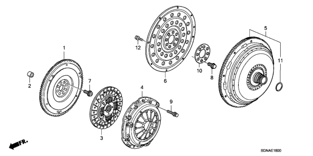 2007 Honda Accord 2 Door EXL KA 5MT Clutch - Torque Converter (L4) Diagram