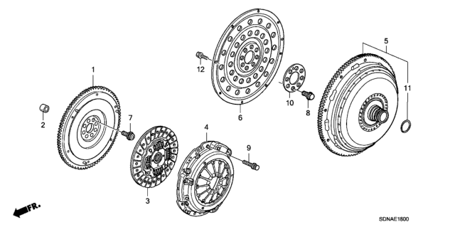 2007 Honda Accord Clutch - Torque Converter (L4) Diagram