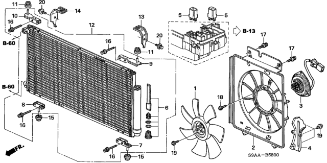 2006 Honda CR-V Bracket B (Upper) Diagram for 80105-SCA-A01