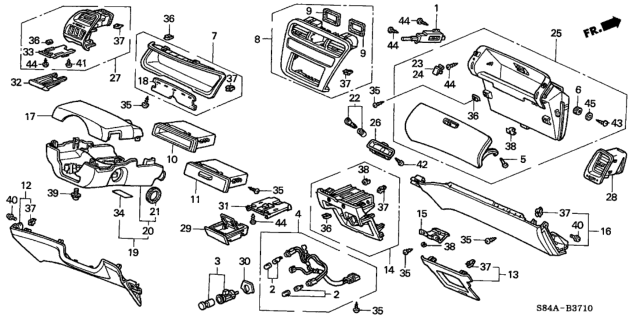 2002 Honda Accord Outlet Assy., Passenger *NH284L* (LIGHT QUARTZ GRAY) Diagram for 77630-S84-A01ZB