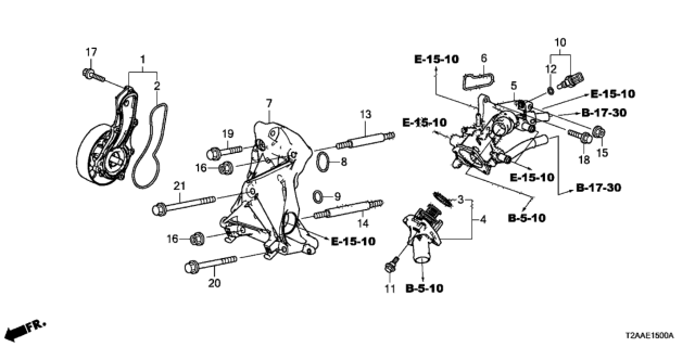 2017 Honda Accord Water Pump (L4) Diagram