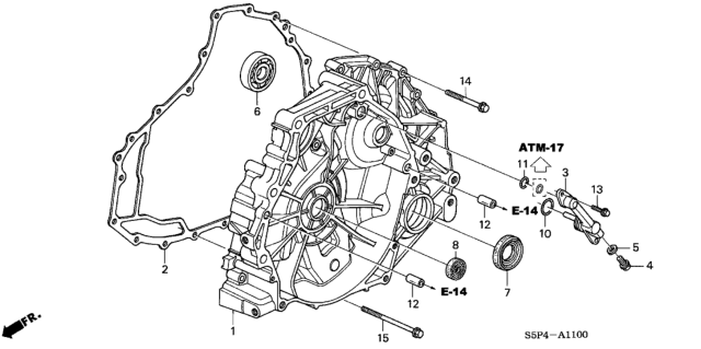 2001 Honda Civic CVT Flywheel Case (CVT) Diagram