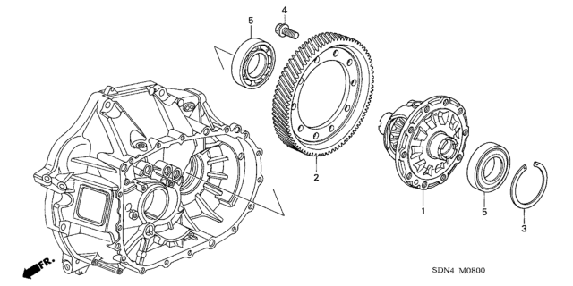 2004 Honda Accord MT Differential (L4) Diagram