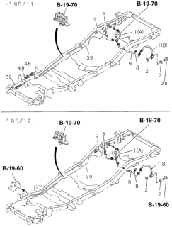 1994 Honda Passport Brake Piping Oil (Rear Chassis) Diagram