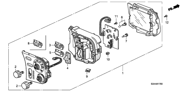 2009 Honda S2000 Lid, Air Conditioner Switch Diagram for 79612-S2A-E11