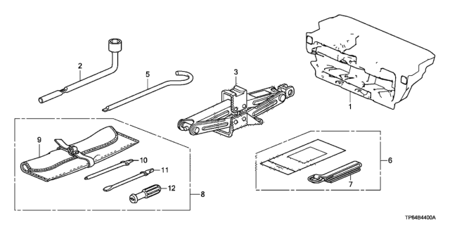 2013 Honda Crosstour Box, Tool Diagram for 84541-TP6-A01